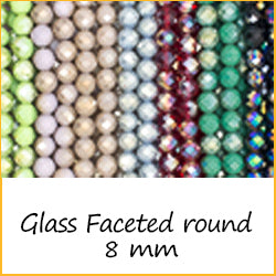 Glass Faceted Round 8 mm