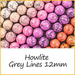 Howlite Grey Lines 12mm