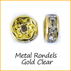 Metal Rondels Gold Clear