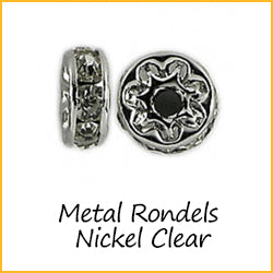 Metal Rondels Nickel Clear