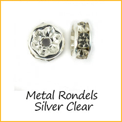 Metal Rondels Silver Clear