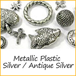 Metallic Plastic Silver/Antique Silver