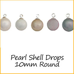 Pearl Shell Drops 10mm Round