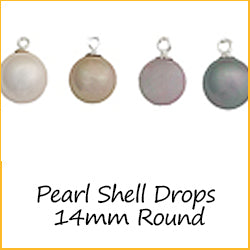 Pearl Shell Drops 14mm Round