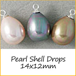 Pearl Shell Drops 14x12mm