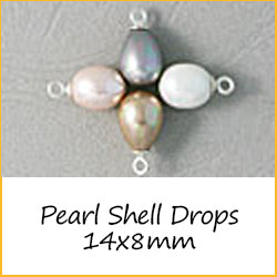 Pearl Shell Drops 14x8mm