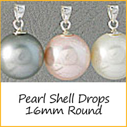 Pearl Shell Drops 16mm Round – Wholesale Beads