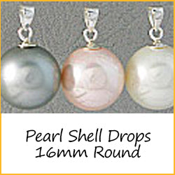 Pearl Shell Drops 16mm Round