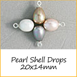 Pearl Shell Drops 20x14mm