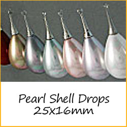 Pearl Shell Drops 25x16mm