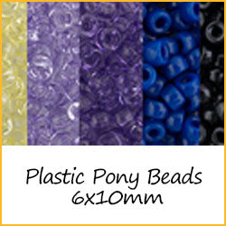 Plastic Pony Beads 6x10mm
