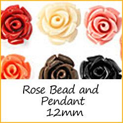 Rose Bead and Pendant 12mm