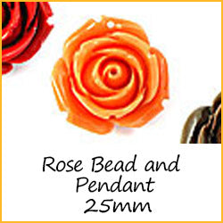 Rose Bead and Pendant 25mm