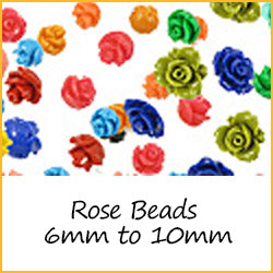 Rose Beads 6mm to 10mm