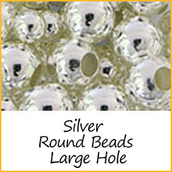Silver Round Beads Large Hole