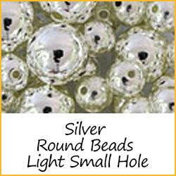 Silver Round Beads Light Weight Small Hole