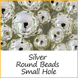 Silver Round Beads Small Hole