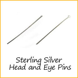 Sterling Silver Head and Eye pins