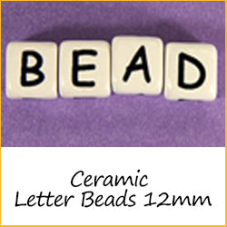 Ceramic Letter Beads 12mm