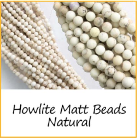 Howlite Matt Beads Natural