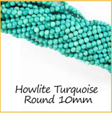 Howlite Turquoise Round 10mm