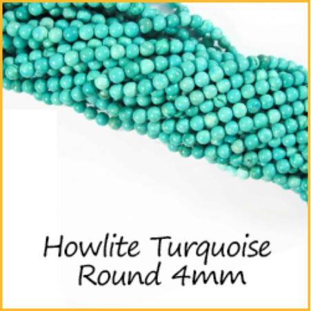Howlite Turquoise Round 4mm
