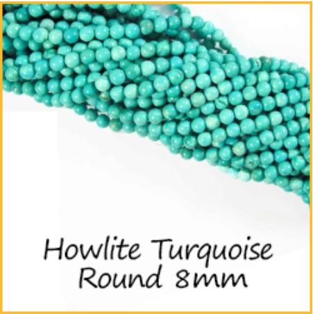 Howlite Turquoise Round 8mm