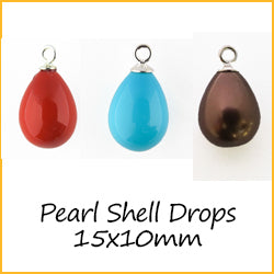 Pearl Shell Drops 15x10mm