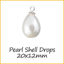 Pear Shell Drops 20x12mm