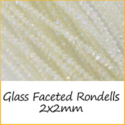 Glass Faceted Rondells 2x2mm