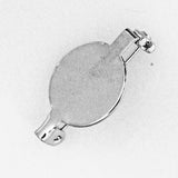 Metal 16mm rnd plate brooch nkl NF 4pcs