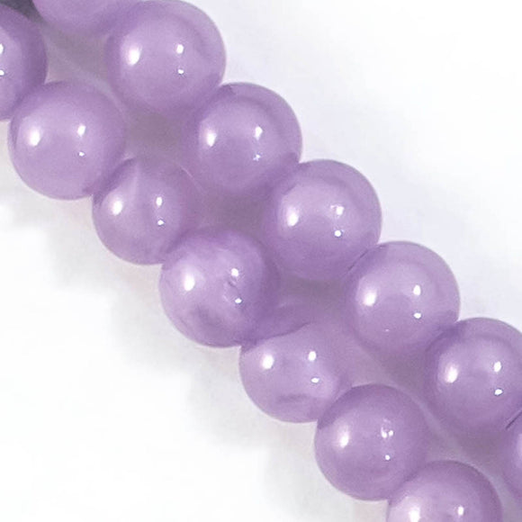 semi prec 12mm rnd dyed jade mil lavender 34pcs.