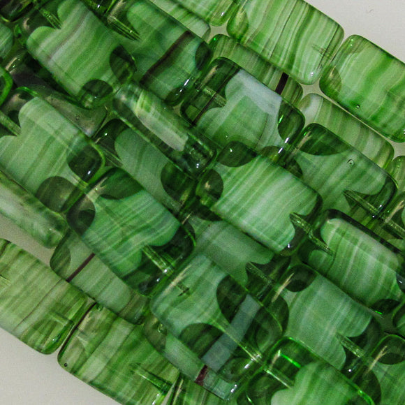 Cz 15x10 rec 3tone white/green 12pcs