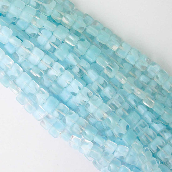 Cz 8x11 rec 2 tone clr/lgt blu 25pc