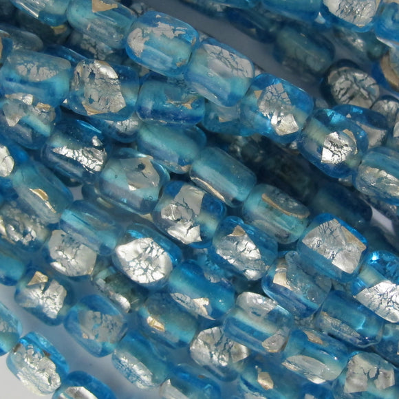 H/made 9x4mm Rect silver sky 22pcs NFD