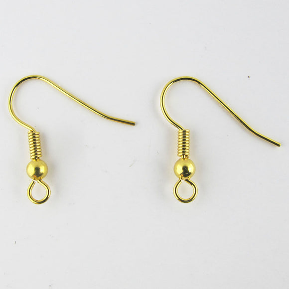 Metal 20mm shepherd hook NF gold 100pc