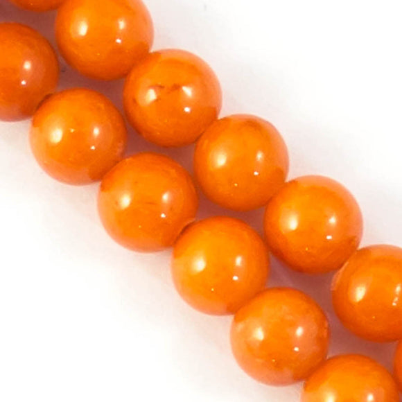 Semi prec 8mm rnd dyed op jade orag 48+pcs.