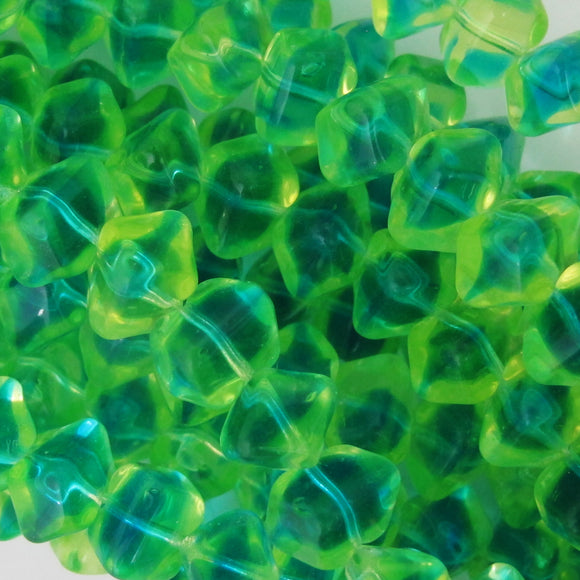 cz 10x12 off cntre cube fluro lime 20p