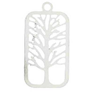 Metal 22mm rect tree of life thin 10pcs