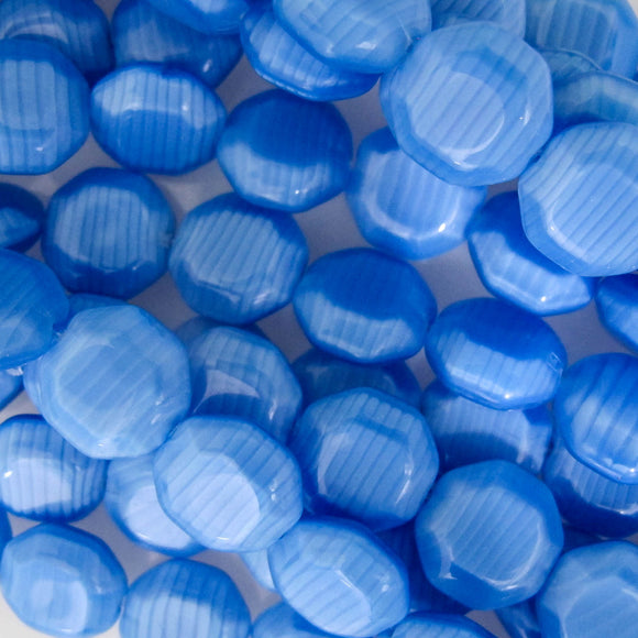 Cz 12mm octag stripped blue 14pcs