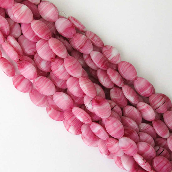 cz 16x11mm oval 3tone pink/white 12pc