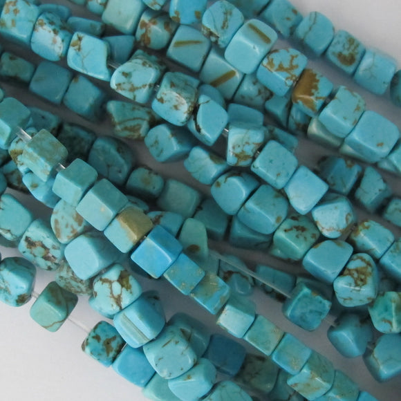 Semi prec 6mm cubes howlitenat/turq 60p