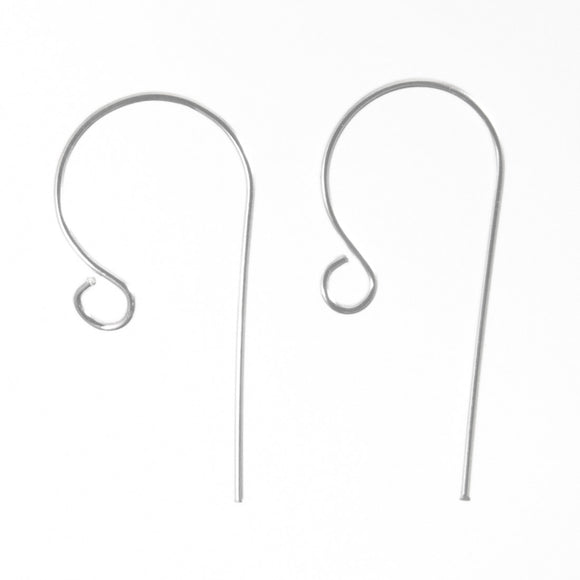 Sterling sil 20mm earring hook (long)4pc