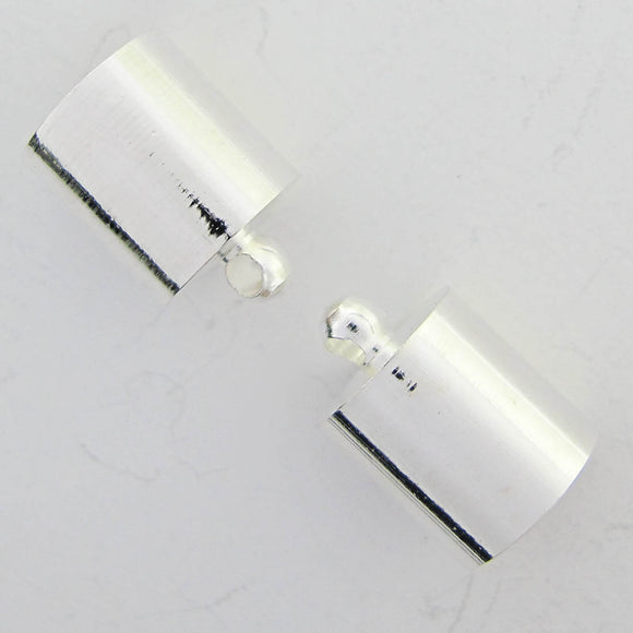 Metal 8mm cord ends NF SIL 50p