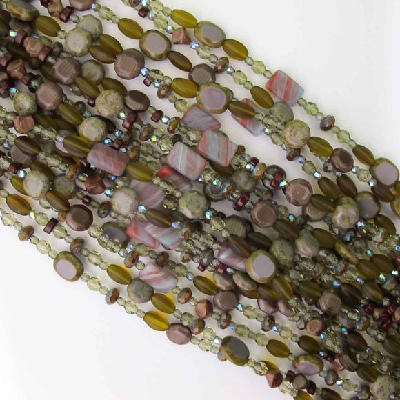 CZ multi mixed CHOCO (25+beads) 20cm