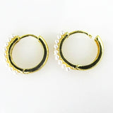 Metal 15mm huggie Pearl NF GLD 2pcs