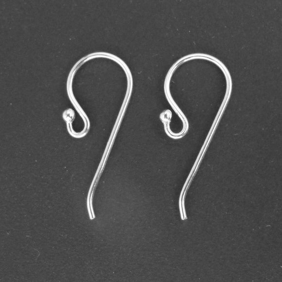 Sterling sil 23mm earring hook 4pcs