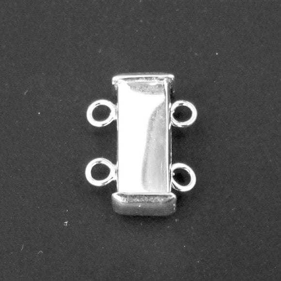 Sterling sil 15x5mm 2 row mag clasp 1p