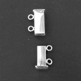 Sterling sil 15x5mm 2 row mag clasp 1p