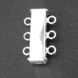 Sterling sil 20x5mm 3 row mag clasp 1p